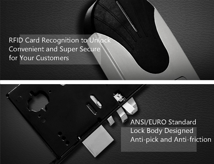 Commercial Digital Other Door Lock With RFID Card 200 Cards Data Capacity