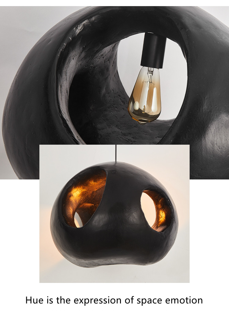 Black Chandelier Designer Black Minimalist Kitchen Island Bedroom Black Pendant Lamp（WH-VP-178)
