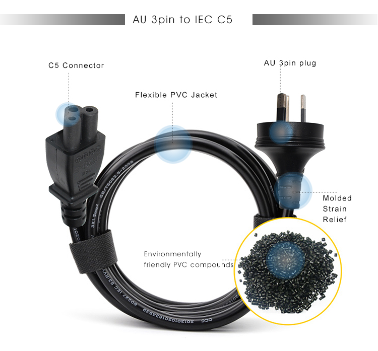 Home Appliance Pure Cooper 10A Extension Cable Saa Australia Zealand Male Plug To Iec C5