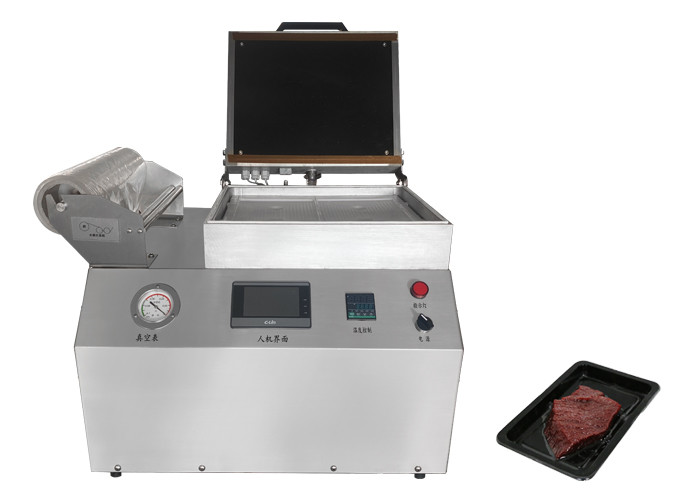 304SUS Single Chamber Skin Pack Tray Sealing Machine Vacuum Tray Sealer Machine For Meat