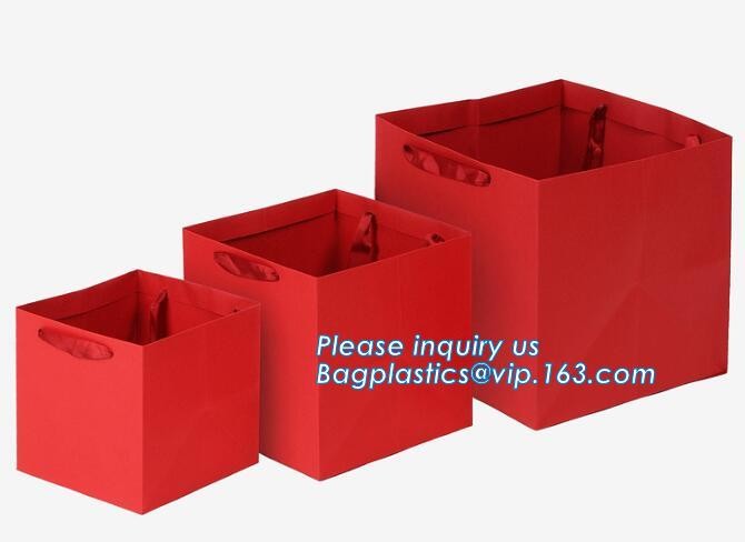 flower carrier bag for gift, paper bag for carry flower,Waterproof white Kraft paper flower bag for packing with ribbon