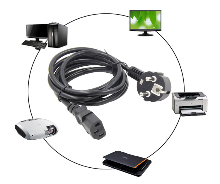 OEM ODM C13 C14 Power Cord 2 Pin Power Cable European Standard