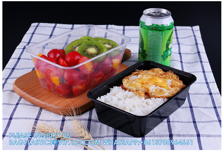 980ml American Takeaway Box Eco-Friendly Microwave Safe Plastic Food Containers With Lids Disposable Food Lunch Box