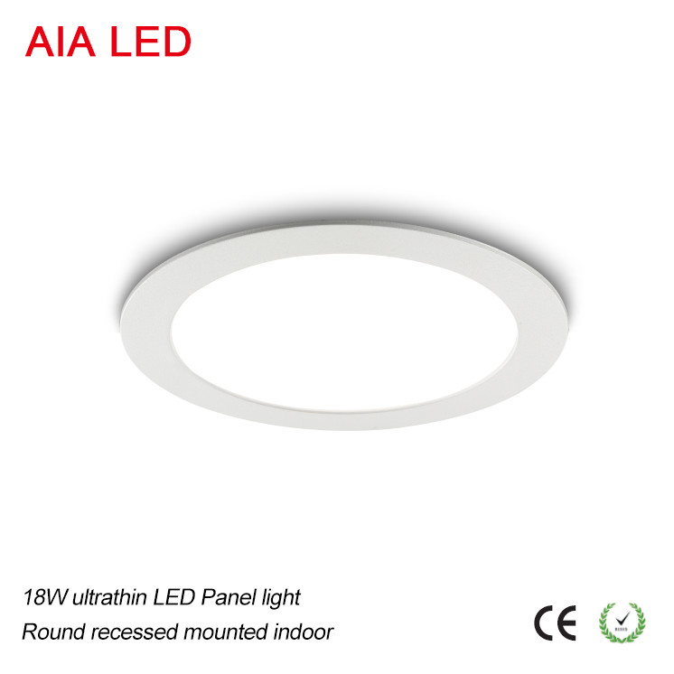 Round Black AC85-265V recessed IP20 18W ultrathin LED Panel light