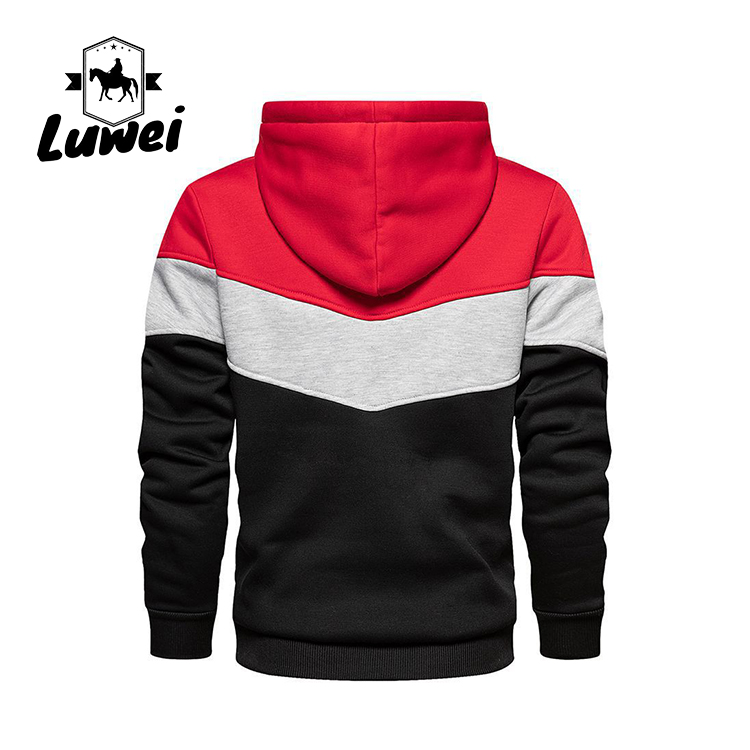 Men's Stitching Cutting Sport Gym Felpa Contrast Color Felpe Con Cappuccio Sweatshirt Hoodies With Pocket