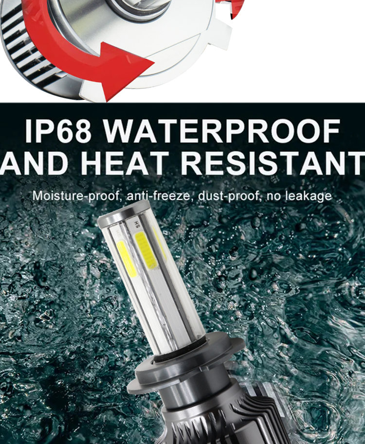 N6 Cars H4 Led Headlight 6 Side Highlight Modified H11 Headlight Bulb