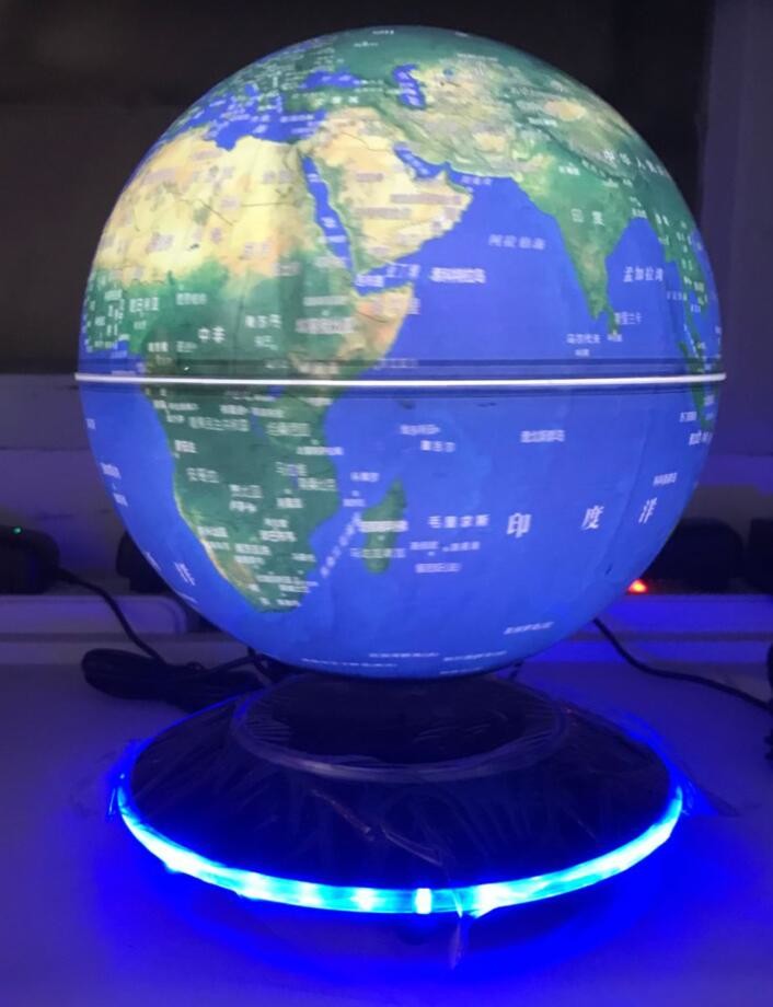 360rotating promotion gift led light maglev floating levitate world globe 8 inch lighting change