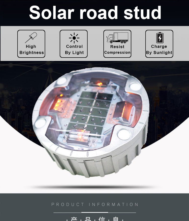 Warning Road Cone G105 Led Solar Aluminum Cat Eye Round Road Stud for Traffic Safety
