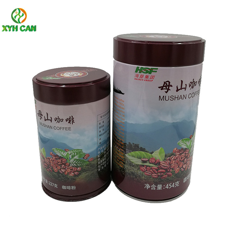 Coffee Tin Can Eco-Friendly Custom Printed Small Metal Containers with Screw Lids Cap