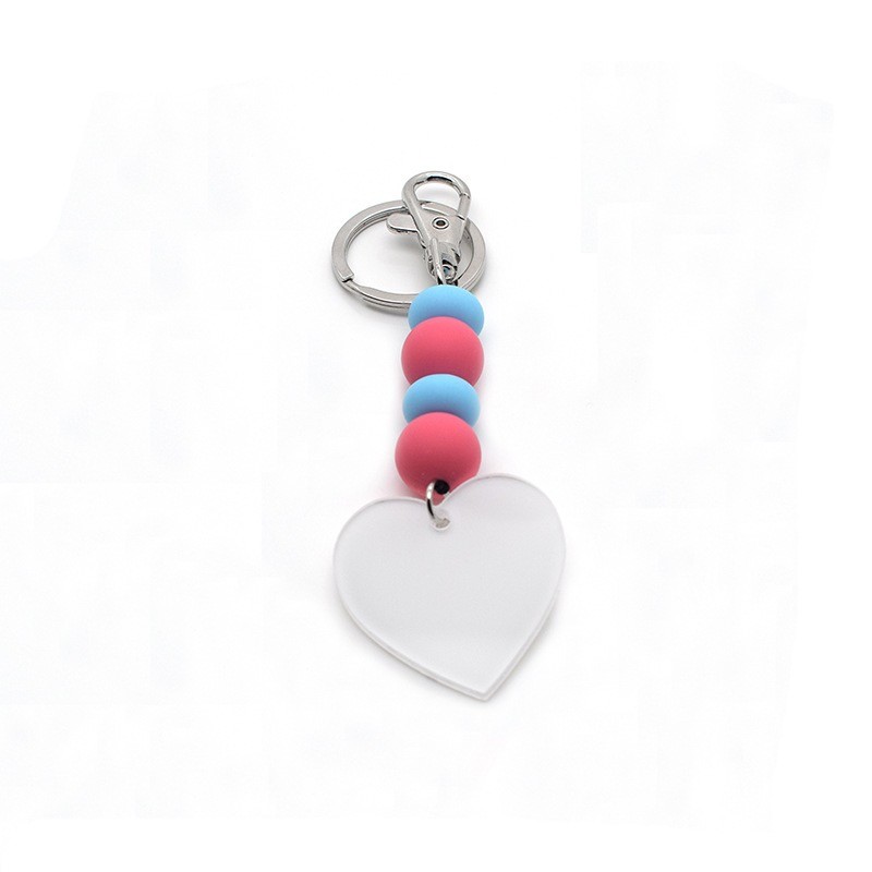 Heart Shape Sublimation Acrylic Keychains Blanks 120*40mm Customizable