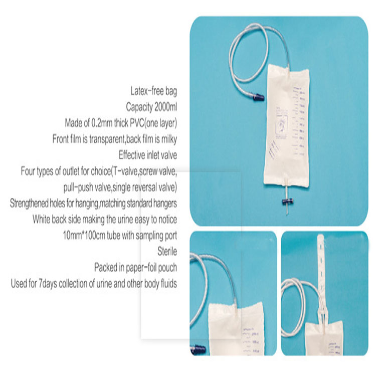 Disposable Medical Urology Series Luxury/Meter Urine Drainage Bag Customized for adult PVC urine bag