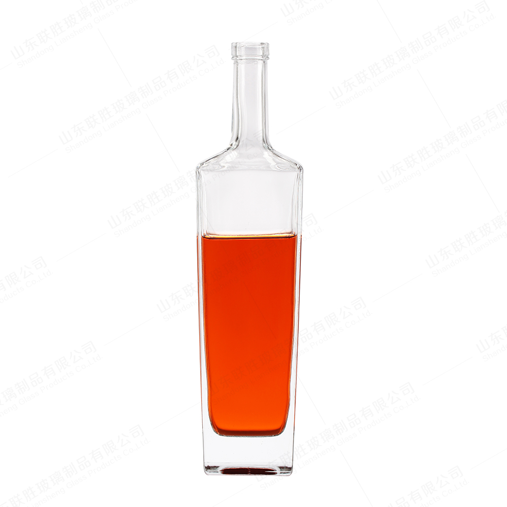 200ml 250ml 500ml 700m 750ml Square Flat Liquor Bottle for Vodka Whiskey Gin Tequila