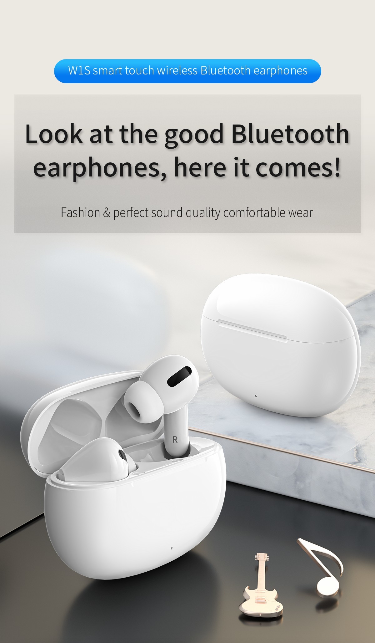 Mobile Phone TWS Bluetooth Earphone 300mAh 5hrs Waterproof Wireless Earbuds