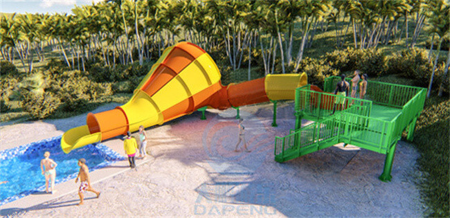 Small Tornado Water Slide Speaker Shape Fiberglass Pool Water Slide For Children