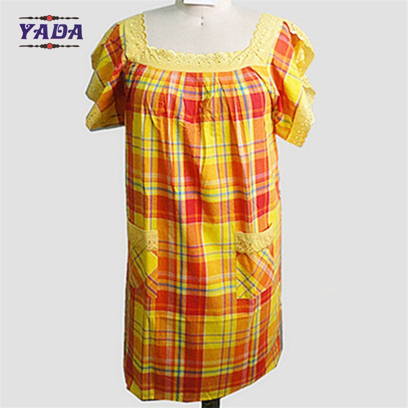 Ladies casual dresses office party plus size dress women with lace neck for wholesale